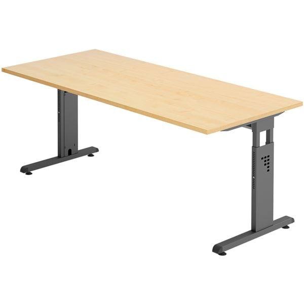 HAMMERBACHER Schreibtisch »O-Line« 180 cm Gestell anthrazit braun, 180x82x80 cm