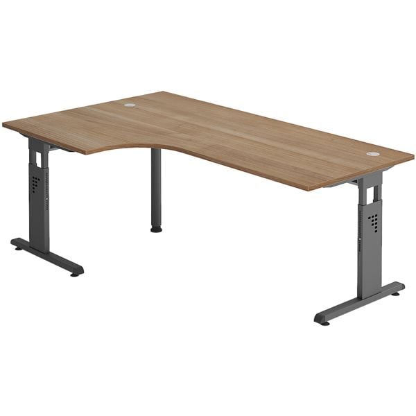 HAMMERBACHER Winkelschreibtisch »O-Line« Gestell anthrazit braun, 200x82x120 cm