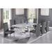 Best Quality Furniture White Marble 9pc Dinette with Pleated Chairs