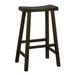 Wooden 29" Counter Height Stool with Saddle Seat, Black, Set Of 2