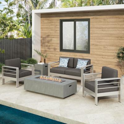 Cape Coral 5-piece Patio Fire Pit Chat Set by Christopher Knight Home