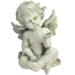 7" Cherub Angel with Baby Bird Outdoor Garden Statue