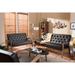 Baxton Studio Sorrento Brown Faux Leather Upholstered 3-piece Sofa Set