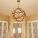 6-Light Barnwood And Brushed Nickle Pendant Lighting - 23.84"x23.84"x26.54"