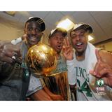 Kevin Garnett Paul Pierce & Ray Allen Boston Celtics Unsigned Hardwood Classics 2008 NBA Championship Postgame Locker Room Celebration Photograph