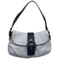 Coach Bags | Coach Medium Bag Handbag White Black Leather Shoul | Color: Black/White | Size: Os