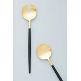 Anthropologie Dining | Anthropologie Dipped Serving Set | Color: Black/Gold | Size: Os