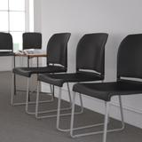 880 lb. Capacity Full Back Contoured Stack Chair with Powder Coated Sled Base