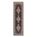 Shahbanu Rugs Hand Knotted Black Tabriz Mahi Fish Medallion Design Wool And Silk Oriental Runner Rug (2'8" x 9'8") - 2'8" x 9'8"