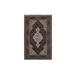 Shahbanu Rugs Fish Medallion Design Tabriz Mahi Wool And Silk Hand Knotted Black Oriental Rug (3'0" x 4'10") - 3'0" x 4'1"