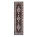Shahbanu Rugs Fish Medallion Design Tabriz Mahi Wool And Silk Hand Knotted Black Oriental Runner Rug (2'8" x 10'1")