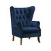 ACME Adonis Rolled Arm Tufted Accent Chair in Navy Blue