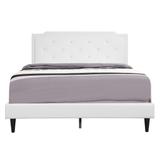 LYKE Home Delran White Faux Leather Full Bed