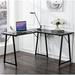 Inbox Zero Moree L-Shape Desk Wood/Metal in Black/Brown | 29.5 H x 47.2 W x 18.9 D in | Wayfair FF9C7805A0B34B27BCFC3763CC7E730E