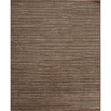 Brown 96 x 0.25 in Area Rug - Samad Rugs Modern Tibet 3 Striped Hand-Knotted Area Rug Silk/Wool | 96 W x 0.25 D in | Wayfair