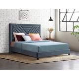 Etta Avenue™ Hershley Standard Bed Upholstered/Polyester in Gray/Black | 60 H x 81.75 W x 89.25 D in | Wayfair 4CFB792F60014F07A046E1049399492B