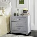 Willa Arlo™ Interiors 3 - Drawer Solid Wood Nightstand Wood in Gray | 25 H x 24 W x 16 D in | Wayfair DED5A242709F47A69A86847D56902429