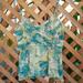 Anthropologie Tops | Anthropologie Odille Sheer Rayon Print Top, Sz 12 | Color: Blue/Green | Size: 12