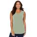 Plus Size Women's Crisscross Timeless Tunic Tank by Catherines in Clover Green (Size 4X)