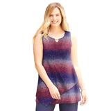 Plus Size Women's Monterey Mesh Tank by Catherines in Red White Blue Dot (Size 1X)