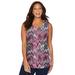 Plus Size Women's Crisscross Timeless Tunic Tank by Catherines in Chevron Print (Size 3XWP)