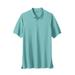 Men's Big & Tall Longer-Length Shrink-Less™ Piqué Polo Shirt by KingSize in Blue Green (Size L)