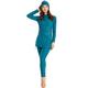 seafanny Women Modest Swimsuit Long Sleeve Burkini Full Cover Muslim Swimwear - blue - 10-12