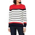 Joules Women's Seaport Chenille Jumper, Red Stripe, 24