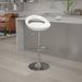 Plastic Rounded Cutout Back Adjustable Height Bar Stool - 18.25"W x 18.25"D x 30.25" - 38.75"H