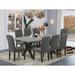 East West Furniture Dining Table Set- a Dining Table and Dark Gotham Linen Fabric Chairs, Wire Brushed Black.(Pieces Options)