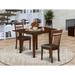 East West Furniture Modern Dining Table Set- a Rectangle Table and Faux Leather Dining Room Chairs, Mahogany(Pieces Options)