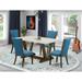 East West Furniture 5 Piece Dining Table Set- a Dining Table and 4 Linen Fabric Parson Chairs(Finish Options)