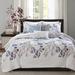 Lark Manor™ Branscum 6 Piece Printed Quilt Set w/ Throw Pillows Microfiber, in Blue | Full/Queen Coverlet + 2 Shams + 3 Throw Pillows | Wayfair