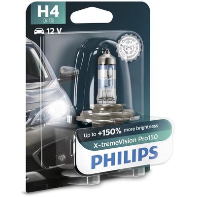 PHILIPS H4 X-tremeVision Pro150 (1 Stk.) Glühlampe, Fernscheinwerfer,Glühlampe, Hauptscheinwerfer,Glühlampe, Nebelschein