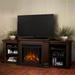 Valmont 74" Electric TV Stand Fireplace Chestnut Oak by Real Flame