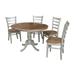 36" Round Extension Dining Table With 4 Emily Chairs