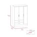 FM Furniture Florencia S Mirrored Bedroom Armoire, with Two Cabinets, Two Drawers and Divisions