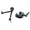 Manfrotto 244N Magic Arm M. Feststellknopf, schwarz & 035 Superclamp Universal Befestigungs-Mechanismus (Aluminium) schwarz