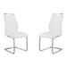 Bravo Brown or White Faux Leather and Stainless Steel Dining Chairs - Set of 2