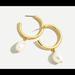 J. Crew Jewelry | Jcrew Gold Hoop Freshwater Pearl Earrings | Color: Gold | Size: Os