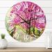 Designart 'Cherrry Blossom Lane' Farmhouse wall clock