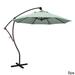 California Umbrella 9' Rd Aluminum Cantilever Patio Umbrella, Crank Lift, 360 Degree Rotation, Bronze Finish, Sunbrella Fabric