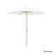 California Umbrella 7.5' Rd. Aluminum Patio Umbrella, Crank Lift with Push Button Tilt, White Finish, Sunbrella Fabric