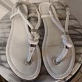 Michael Kors Shoes | Michael Kors Knotted Sandals | Color: Silver/White | Size: 7