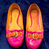 Coach Shoes | Coach Pink Patent Leather Flats, Sz 7 | Color: Pink | Size: 7
