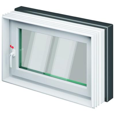 ACO Therm 3.0 Leibungskellerfenster HWD-S plus - Sanierung Hochwasserdicht mit 3-fach WSG, Anschlag rechts, 100x100 cm,a