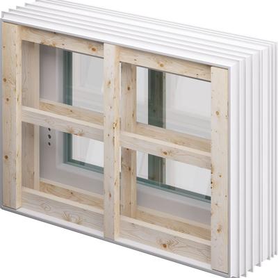 ACO Therm 3.0 Leibungskellerfenster Standard für Ortbeton und Mauerwerk mit 3-fach WSG, Anschlag links, 100x50 cm,25 cm