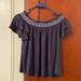 American Eagle Outfitters Tops | Ae Soft & Sexy Gray Off The Shoulder Top | Color: Gray | Size: M