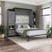 Orion Queen Murphy Bed with Storage and Tall Shelf (106W) by Bestar