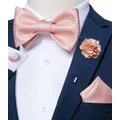 DiBanGu-Nministériels d Papillon Tissé en Jacquard Rose Solide pour Homme Classique Ajustable